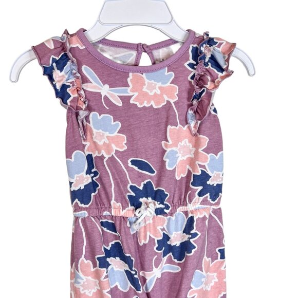 Child of‎ Mine by Carter's Sz 24 M Jumper Purple Floral Multicolor Snaps Romper - Picture 6 of 9